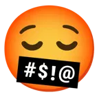 relieved face + face with symbols on mouth