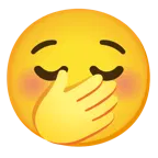 relieved face + face with hand over mouth