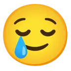 relieved face + smiling face with tear