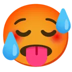 relieved face + hot face
