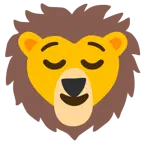 relieved face + lion