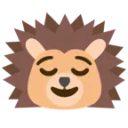 relieved face + hedgehog