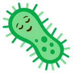 relieved face + microbe