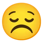 relieved face + frowning face
