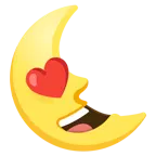 smiling face with heart-eyes + last quarter moon face