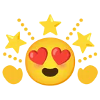 smiling face with heart-eyes + glowing star