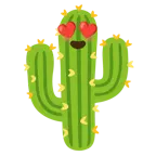 smiling face with heart-eyes + cactus