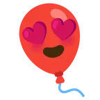 smiling face with heart-eyes + balloon
