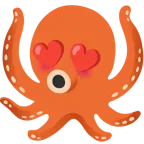 smiling face with heart-eyes + octopus