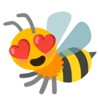 smiling face with heart-eyes + honeybee