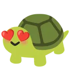smiling face with heart-eyes + turtle