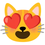 smiling face with heart-eyes + cat face