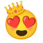 smiling face with heart-eyes + crown