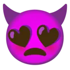 smiling face with heart-eyes + angry face with horns