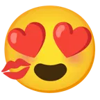 smiling face with heart-eyes + kiss mark