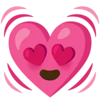 smiling face with heart-eyes + beating heart