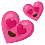 smiling face with heart-eyes + two hearts