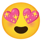 smiling face with heart-eyes + sparkling heart