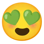smiling face with heart-eyes + green heart