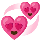 smiling face with heart-eyes + revolving hearts