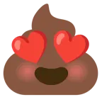 smiling face with heart-eyes + pile of poo