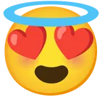 smiling face with heart-eyes + smiling face with halo