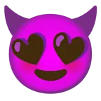smiling face with heart-eyes + smiling face with horns