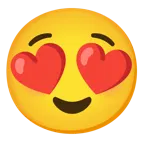 smiling face with heart-eyes + relieved face