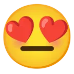smiling face with heart-eyes + expressionless face