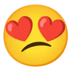 smiling face with heart-eyes + confused face