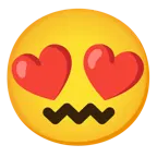 smiling face with heart-eyes + confounded face