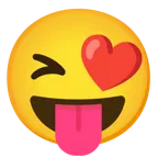 smiling face with heart-eyes + winking face with tongue