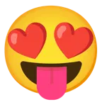 smiling face with heart-eyes + squinting face with tongue