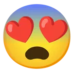 smiling face with heart-eyes + fearful face