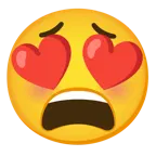smiling face with heart-eyes + weary face