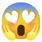 smiling face with heart-eyes + face screaming in fear