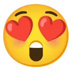 smiling face with heart-eyes + astonished face