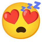 smiling face with heart-eyes + sleeping face