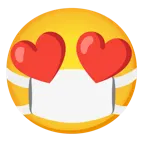 smiling face with heart-eyes + face with medical mask