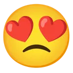 smiling face with heart-eyes + slightly frowning face