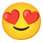 smiling face with heart-eyes + slightly smiling face