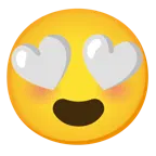 smiling face with heart-eyes + white heart