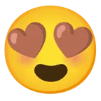 smiling face with heart-eyes + brown heart