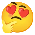 smiling face with heart-eyes + thinking face