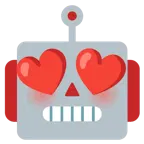 smiling face with heart-eyes + robot