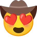 smiling face with heart-eyes + cowboy hat face
