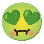 smiling face with heart-eyes + nauseated face