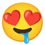 smiling face with heart-eyes + drooling face