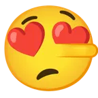 smiling face with heart-eyes + lying face