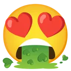 smiling face with heart-eyes + face vomiting